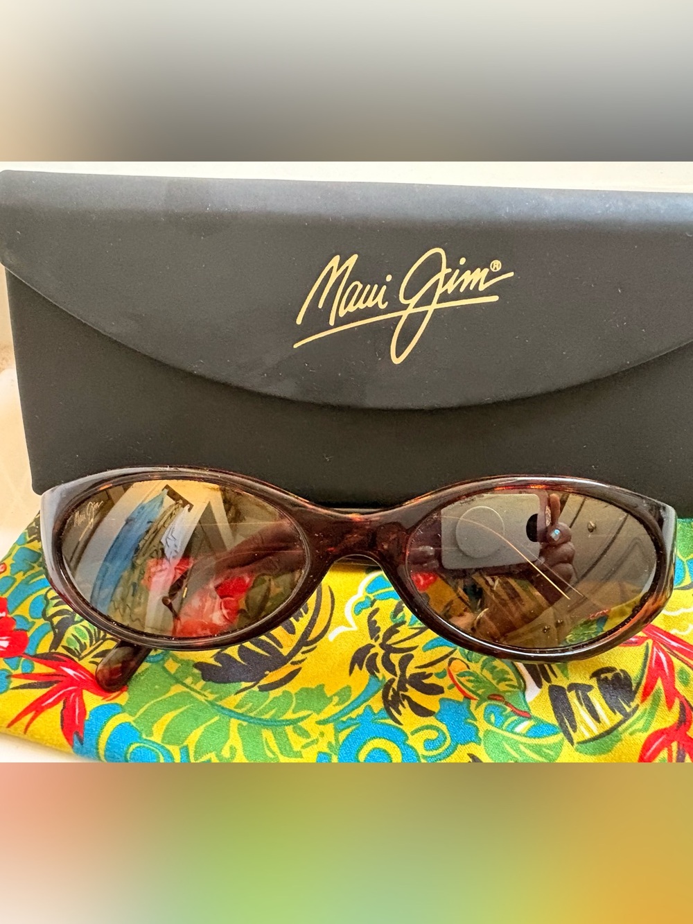 Maui Jim Polarized Sunglasses Tortoise Brown Excellent Condition